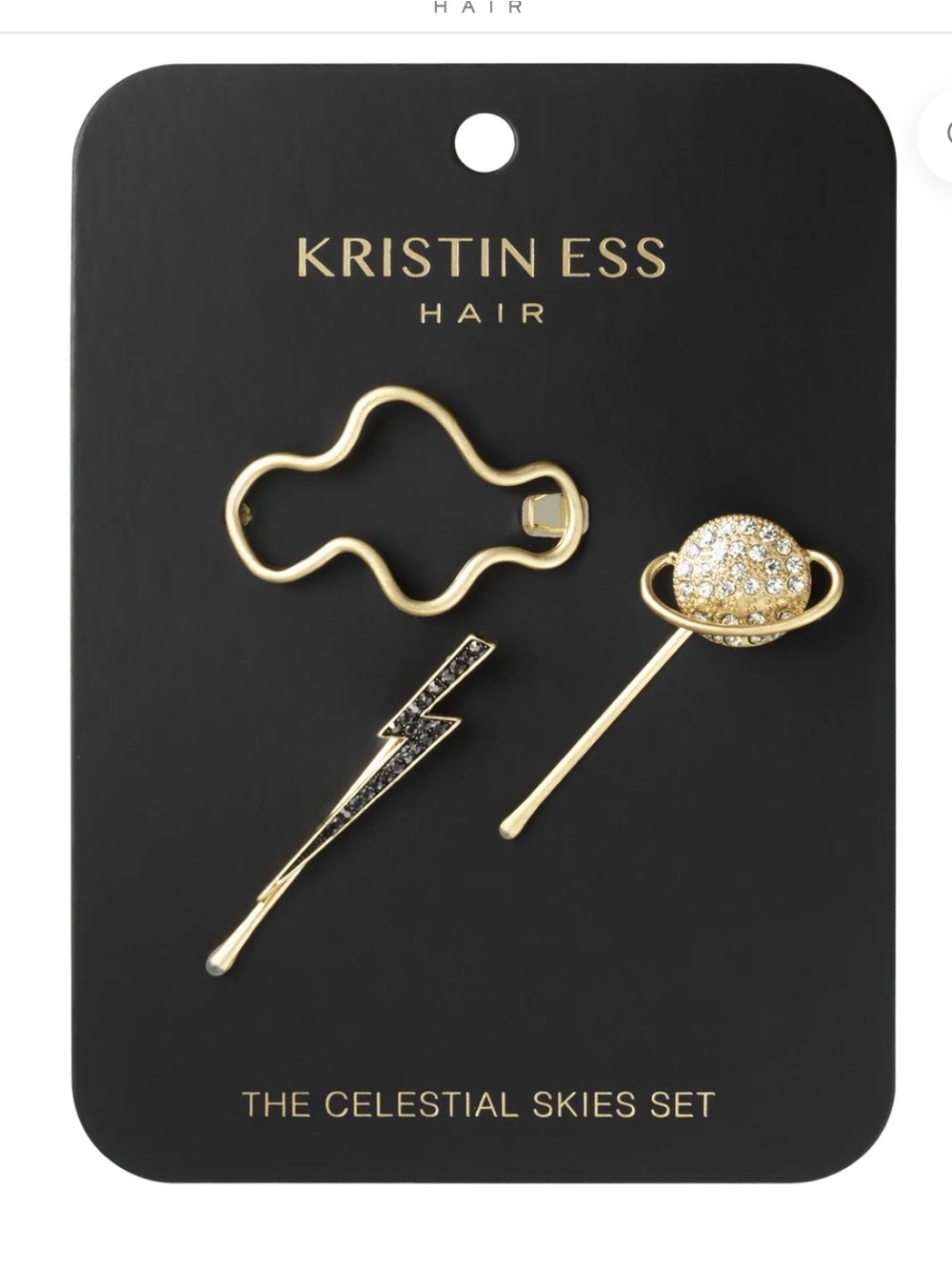 Kristin Ess Gold Decorative Hair Clip Set for Women